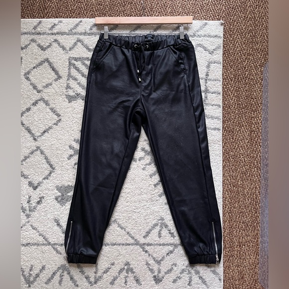 TopShop Faux Leather Jogger - Picture 2 of 3